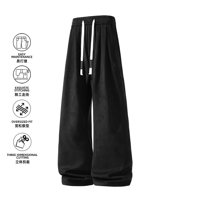 2025新款休闲裤男士秋季宽松直筒垂感阔腿运动裤Z6912-P42，女装休闲裤，星座610（原A335）