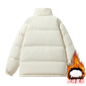 冬天棉服男生加绒加厚外套潮流纯色立领百搭防水面包服M111-P70图片