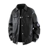 2025新款男翻领短款秋宽松百搭机车夹克外套百搭潮流Q5553-P75，男装夹克，星座610（原A335）