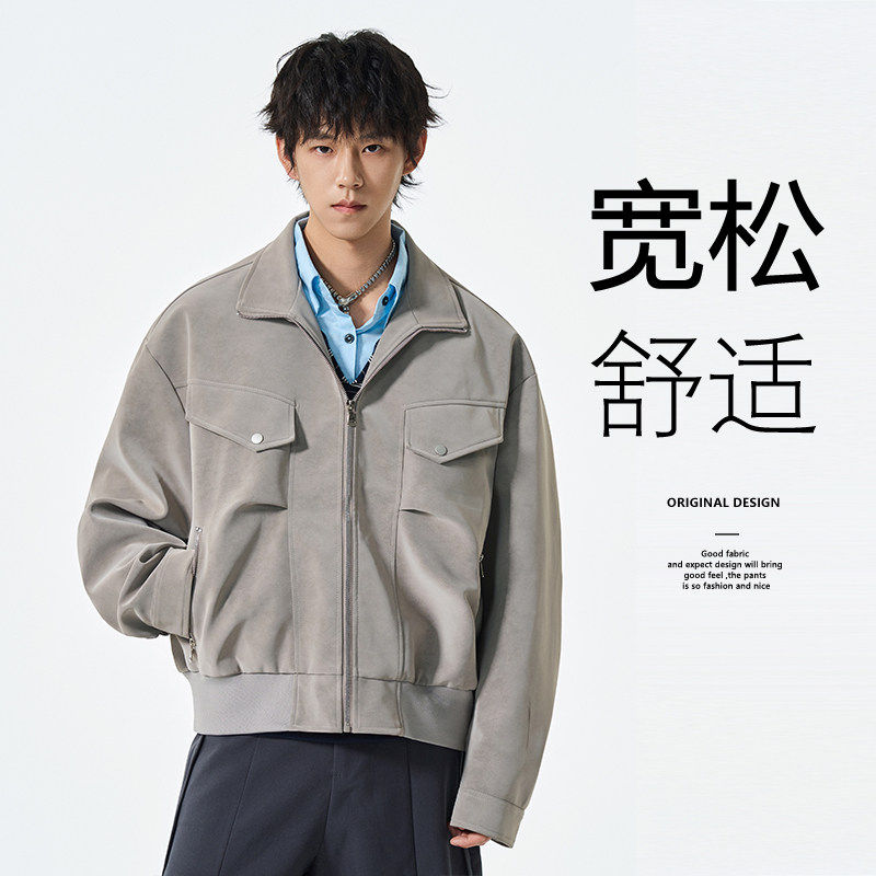 美式机车防风外套2025秋季新款皮夹克男潮牌休闲百搭JS5621-P98，男装夹克，星座610（原A335）