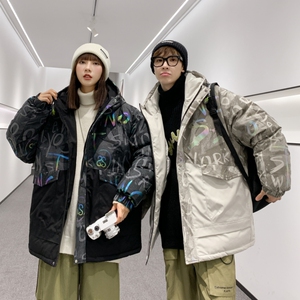 冬季情侣羽绒服男2021年新款国潮冬装保暖加厚短款外套YR229-P185图片