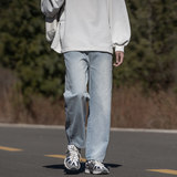 秋冬牛仔裤男士韩版百搭ins青少年宽松直筒阔腿裤子TS112-P45，男装牛仔裤，星座610（原A335）