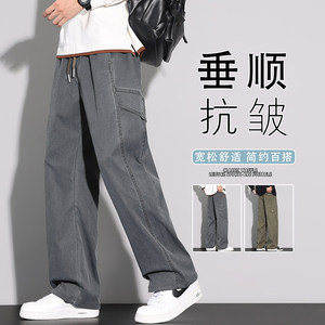 美式潮牌工装裤男款春季宽松水洗直筒休闲裤K6675-P55图片