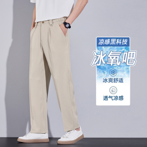 宽松垂顺免烫抗皱2025春夏西服裤抗皱冰丝凉感垂顺感男K2501-P45图片