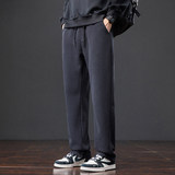 斜纹针织休闲裤男2025冬新款潮流百搭宽松显瘦垂顺直筒裤H807-P40，男装休闲裤，星座610（原A335）