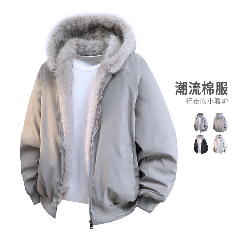 美式棉服男女复古短款加绒保暖情侣外套加厚棉衣夹克MY2524-P95,男装夹克,星座610（原A335）