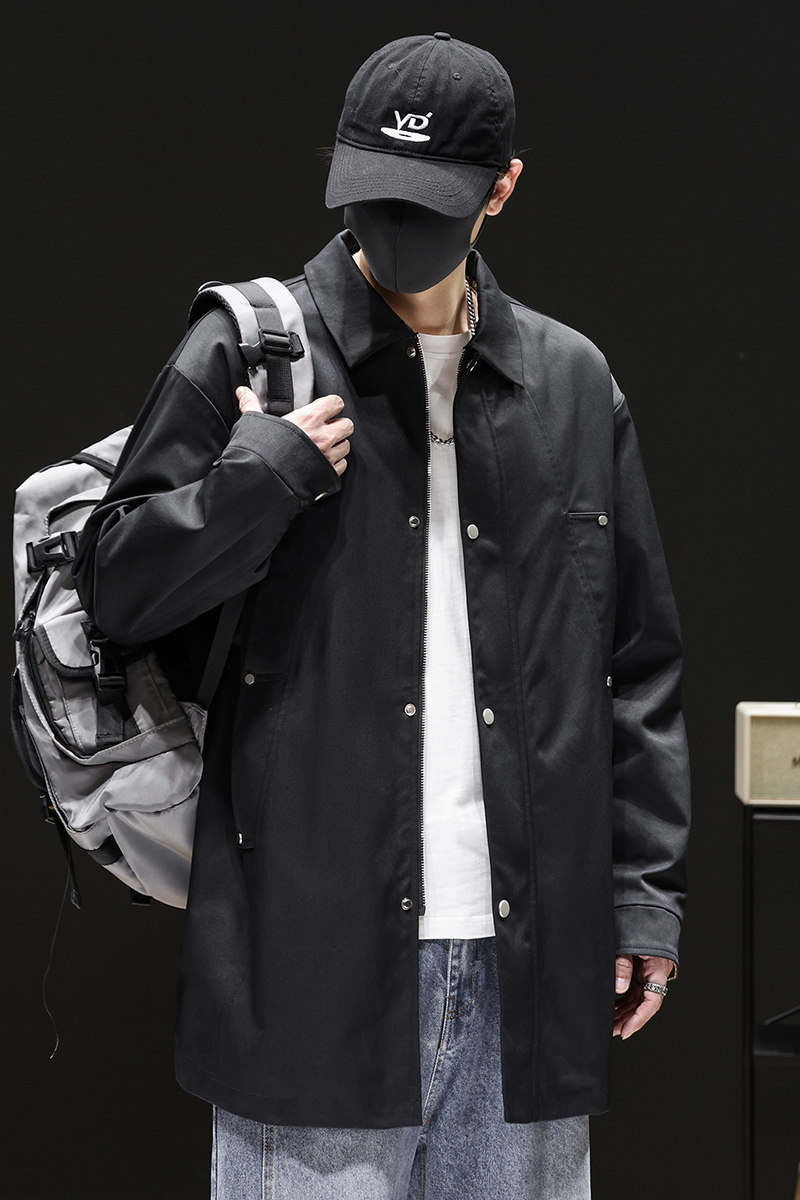 外套男秋季2025新款中长版时尚风衣夹克衣服潮Q5539-P78,男装夹克,星座610（原A335）