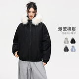 美式潮牌座山雕毛领羽绒棉服男款秋冬情侣棉衣外套MY2525-P100，男装棉衣，星座610（原A335）