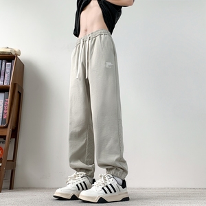 青少年冰丝裤子男夏季薄款宽松百搭潮牌速干学生运动裤K2721-P35,男装休闲裤,星座610（原A335）