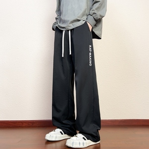 美式复古卫裤男夏季潮牌休闲长裤百搭高街拖地裤子K888-P35图片