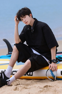 夏季新款防晒冰丝套装男青春流行宽松百搭速干t恤外套TZ5566-P75图片