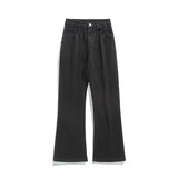 美式vibe裤子男秋冬高街微喇黑色牛仔裤修身直筒休闲裤K1930-P45，男装牛仔裤，星座610（原A335）