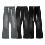 秋季新款微喇牛仔裤男士潮牌百搭宽松直筒复古休闲长裤子L25-P45，男装牛仔裤，星座610（原A335）