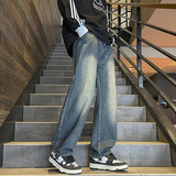 2025年秋冬新款牛仔裤男休闲韩版百搭ins宽松直筒阔腿裤TS112-P45，男装牛仔裤，星座610（原A335）