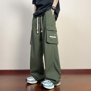 工装裤子男宽松直筒运动裤夏季新款青少年潮牌休闲长裤K2711-P52图片