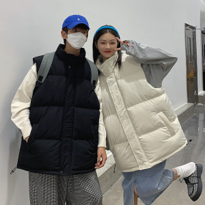 港风冬季韩版潮牌纯色简约时尚马甲男士保暖棉背心外套MJ908图片