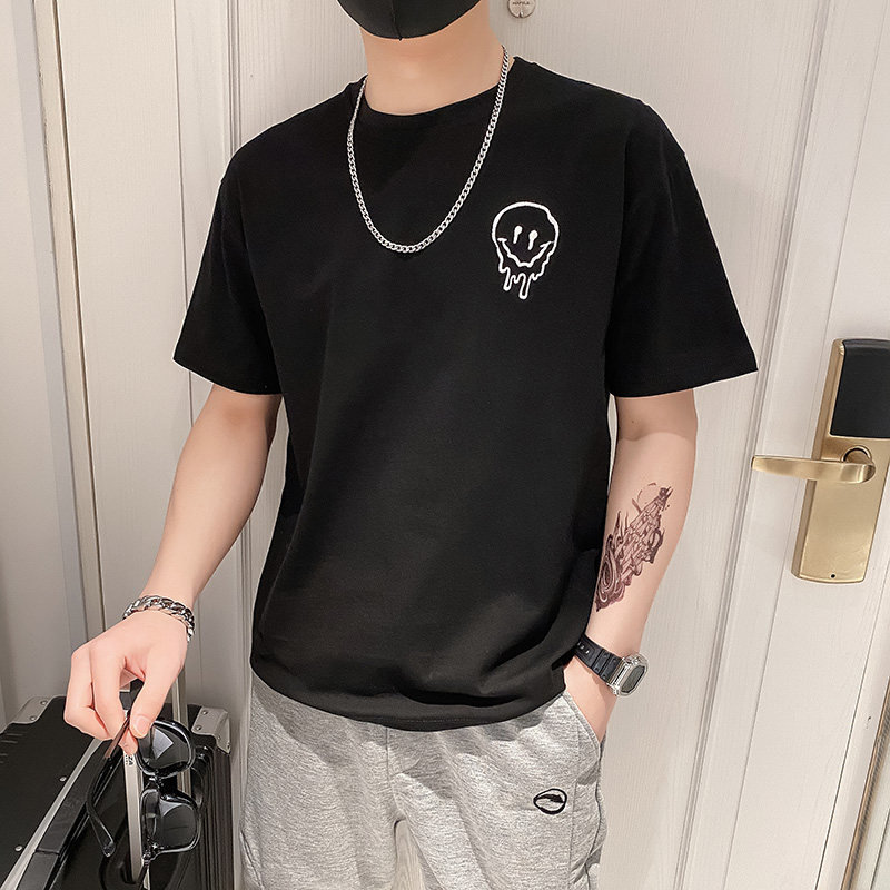 精神小伙创意短袖t恤男纯棉潮牌国潮夏季宽松五分袖T011-P40,男装T恤,星座610（原A335）