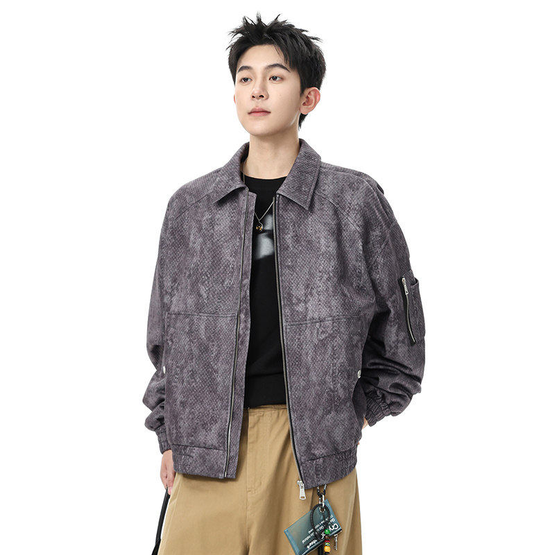 2025新款美式潮流外套男士秋季宽松大码休闲翻领夹克Q5559-P75，男装夹克，星座610（原A335）