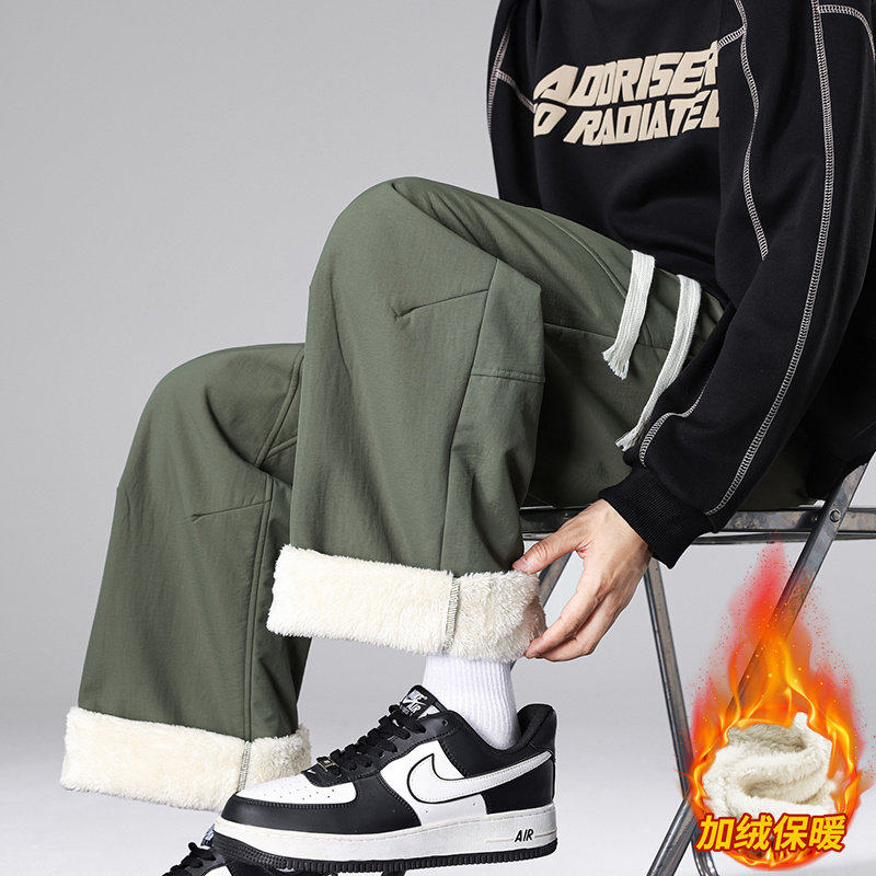 加绒加厚休闲裤男士冬季保暖2026新款直筒宽松长裤JR29179-特P40，男装棉衣，星座610（原A335）