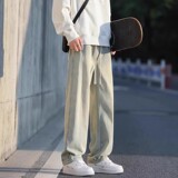 港风复古牛仔裤男宽松直筒坠感阔腿老爹裤潮牌高街长裤男TS03-P45，男装牛仔裤，星座610（原A335）