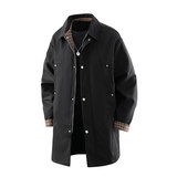 大码男士风衣2025秋季新款休闲宽松中长款工装外套Q5539-P78，男装风衣，星座610（原A335）