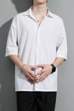 简约时尚短袖衬衫男夏季新款港风宽松冰丝坠感衬衣CY009-特P26，男装衬衫，星座610（原A335）
