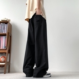 纯棉休闲裤男春夏新款直筒长裤子2025美式宽松阔腿裤子K2712-P50，男装休闲裤，电商A335