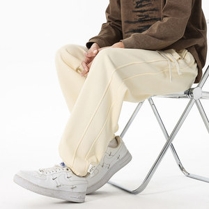 秋款阔腿裤子男士宽松束脚抽绳卫裤运动休闲长裤Q29168-特P36，男装休闲裤，星座610（原A335）