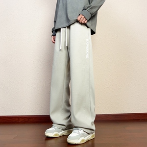 美式复古卫裤男夏季潮牌休闲长裤百搭高街拖地裤子K888-P35图片