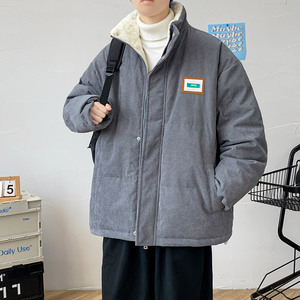 灯芯绒棉衣男士冬季新款羊羔毛棉袄外套宽松潮牌面包服MY288图片