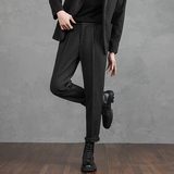 春季裤子男轻熟风轻奢男装直筒垂感高级毛呢小西裤CY86-P48，男装西裤，星座610（原A335）