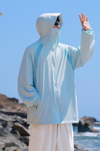 GENIOLAMODE轻薄连帽防晒衣男士夏季UPF50+运动凉感宽松休闲外套图片