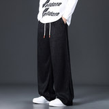 春季潮牌休闲裤青少年系绳设计直筒裤宽松大码阔腿裤Q29151-特P32，男装休闲裤，星座610（原A335）
