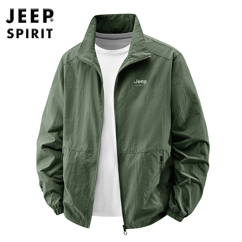 JEEP吉普男装外套2026春秋季薄款夹克男士战地休闲宽松防风上衣