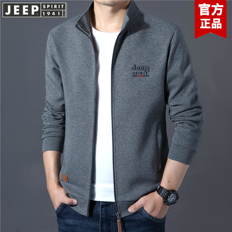 JEEP吉普官方正品立领卫衣男装2026春秋款宽松大码夹克休闲外套潮