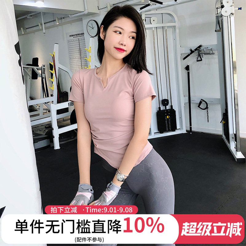 annerun紧身运动上衣女短袖图片