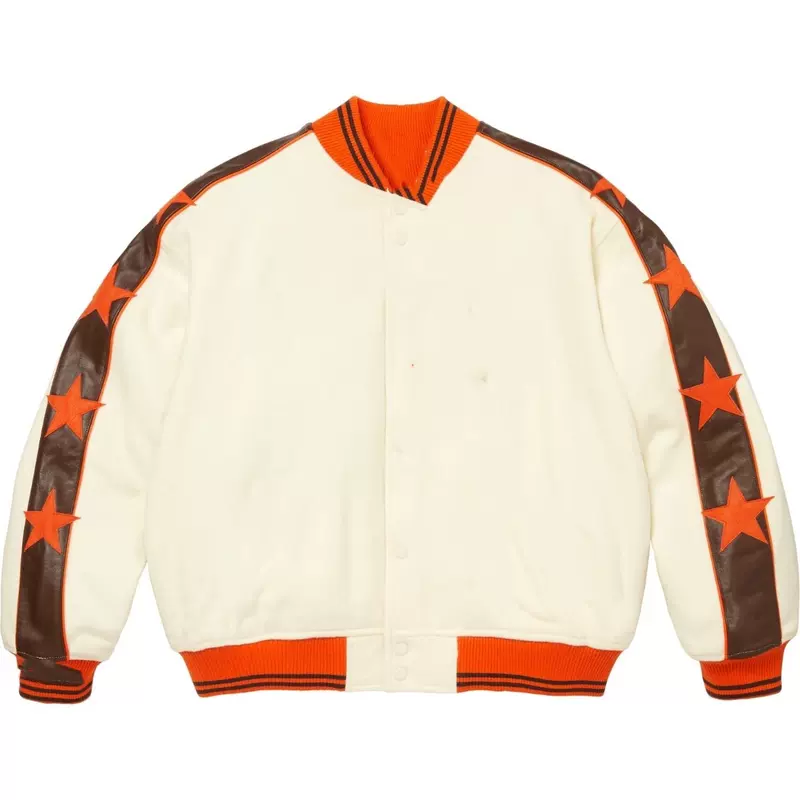 Mitchell & Ness 联名款 SS26 WEEK13 eams Varsity Jacket 五角星刺绣条纹棒球夹克 男女同款