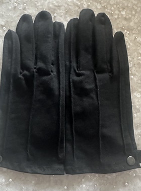客户定制纯棉三筋三线黑色男金属扣装饰晚礼服主播影视剧道具手套