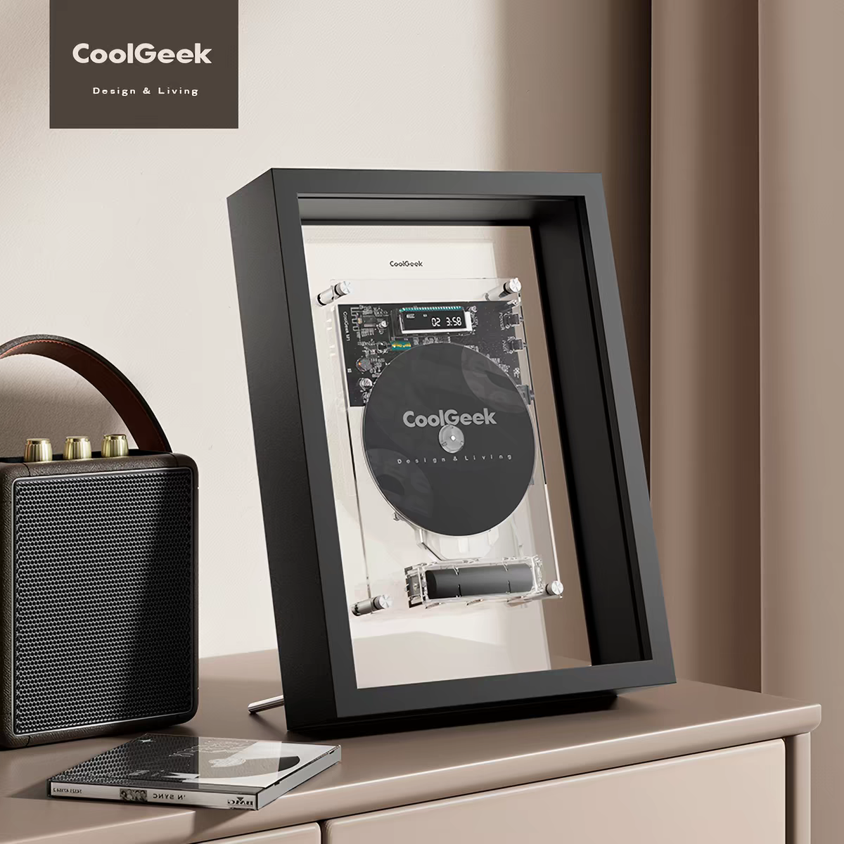 CoolGeek/M1音乐画框cd机播放机高端透明壁挂相框蓝牙C