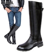 马靴子男高筒阅仪仗队靴25年英伦秋季 拉链男长骑士皮靴