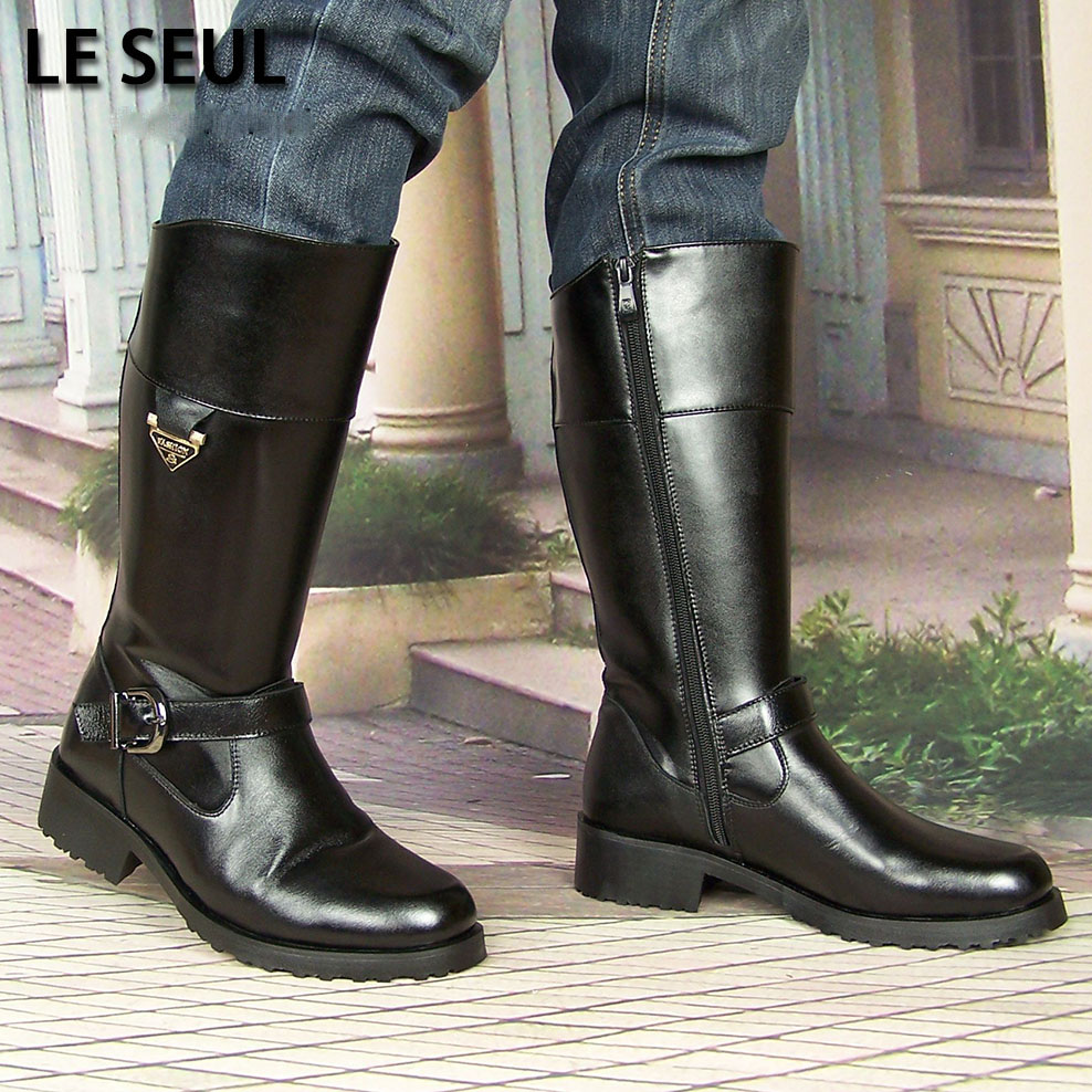 牛皮24年英伦秋季拉链骑士靴子