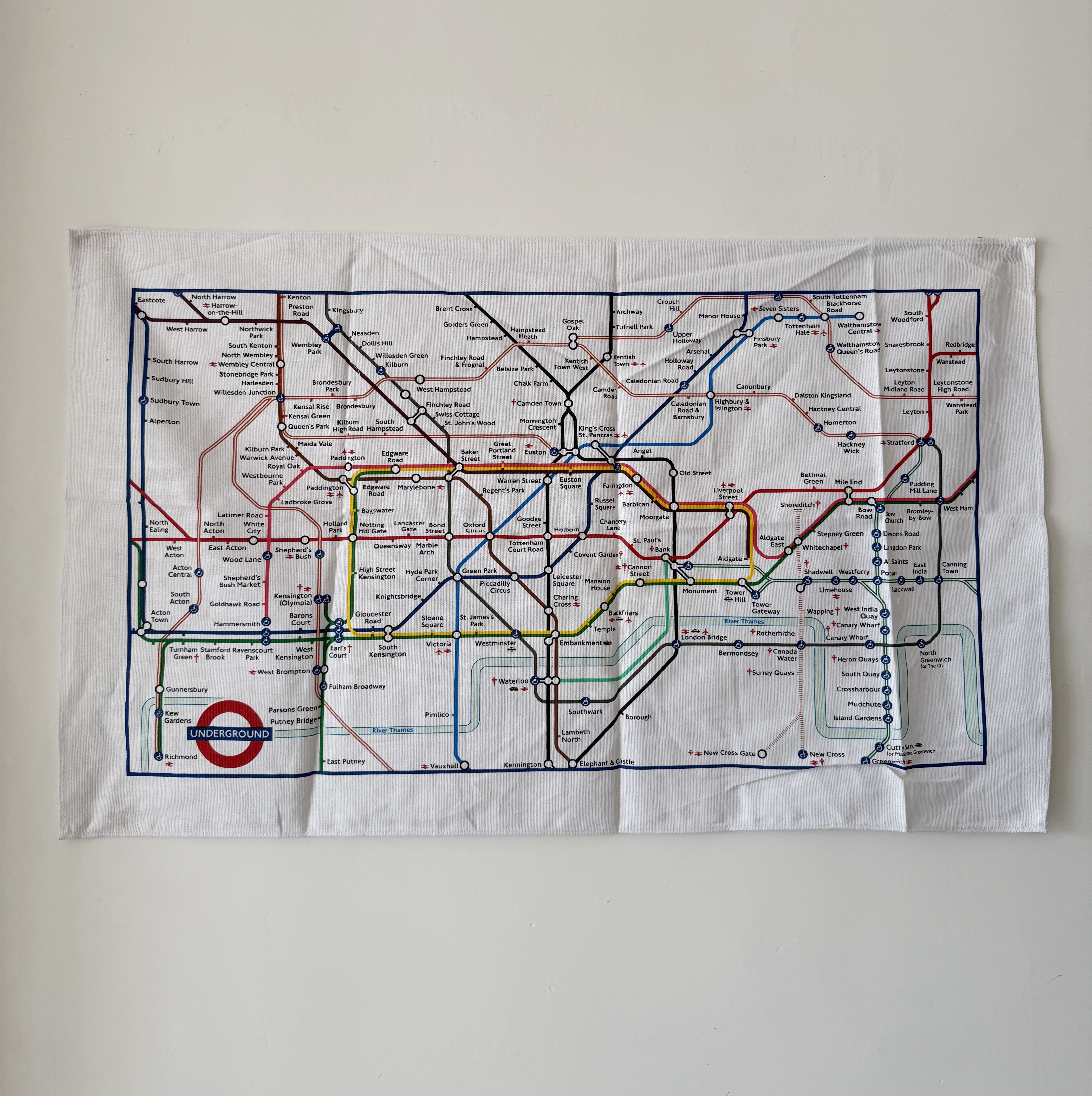 出口欧洲小众英国伦敦地铁装饰艺术品挂画茶巾盖布餐垫欧式