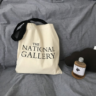 英国 The national Gallery 棉布袋字母单肩环保购物袋国家美术馆