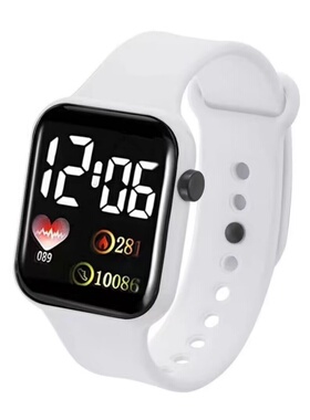 新款按键地球款运动手表Y3LED手表简约方形潮流学生情侣手表