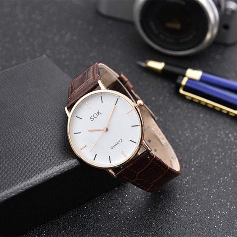 韩国时尚韩版潮流手表女学生简约休闲ulzzang夜光皮带男表情侣表