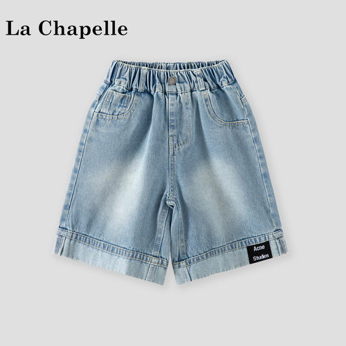 La Chapelle【拉夏贝尔】夏季时尚儿童韩版宽松牛仔五分裤LD2691