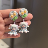 可爱卡通马戏团小丑百搭少女心耳环耳夹无洞耳饰