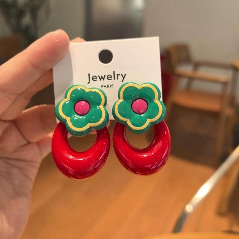 韩国ins小众博主花朵花朵复古港风多巴胺耳环百搭简约日常耳钉,饰品/流行首饰/时尚饰品新,耳环,淘宝优惠券,粉丝福利购,淘宝优惠卷