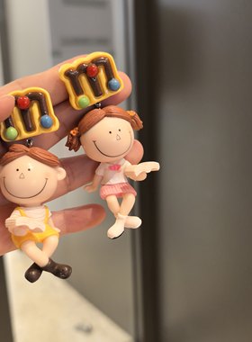 2026可爱卡通女孩独特趣味甜美立体树脂学生党耳环夸张度假风耳夹