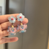 沐琪手作日韩小清新卡通可爱小飞象耳环童趣时尚 耳饰无洞耳夹
